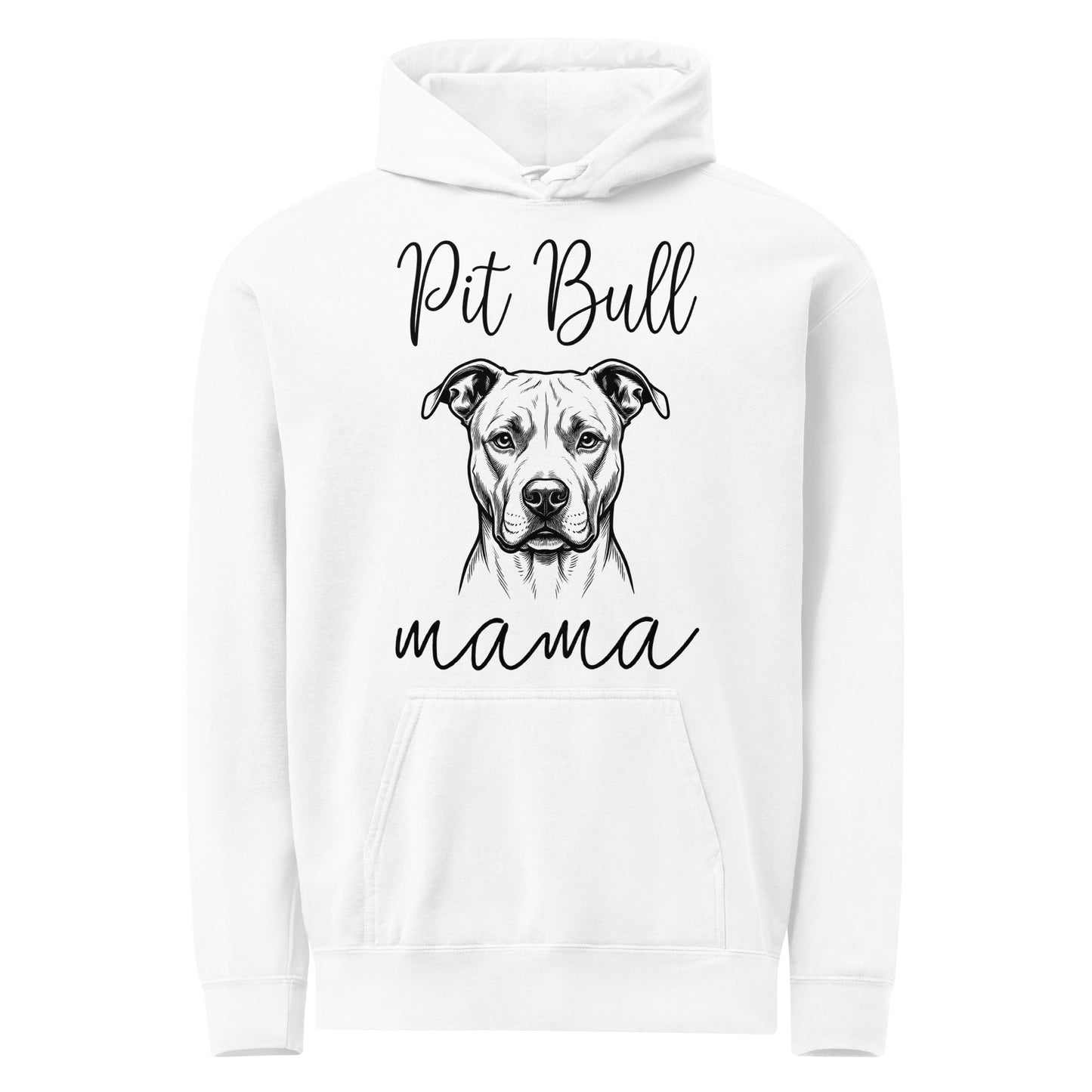 Pit Bull Mama Mode Garment-dyed Hoodie . White