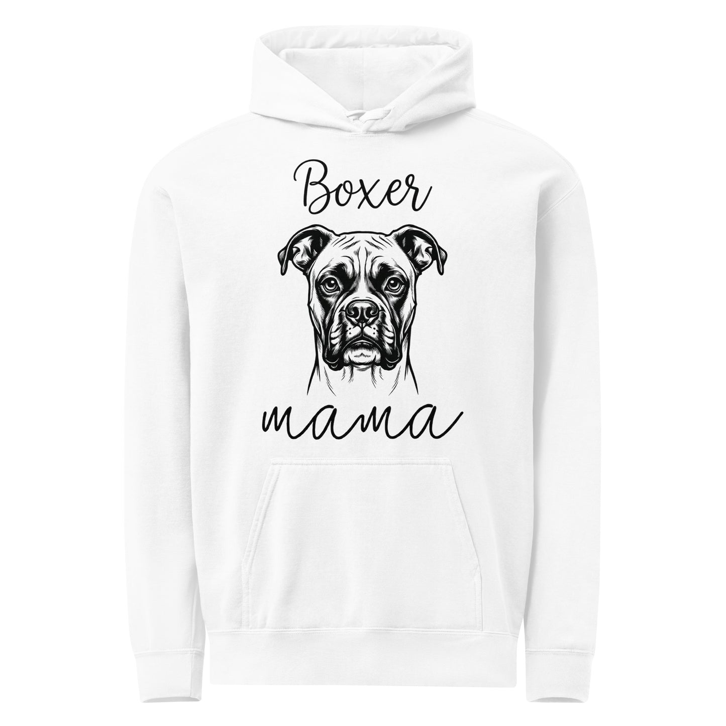 Boxer Mama Mode Unisex Garment-dyed Hoodie . White