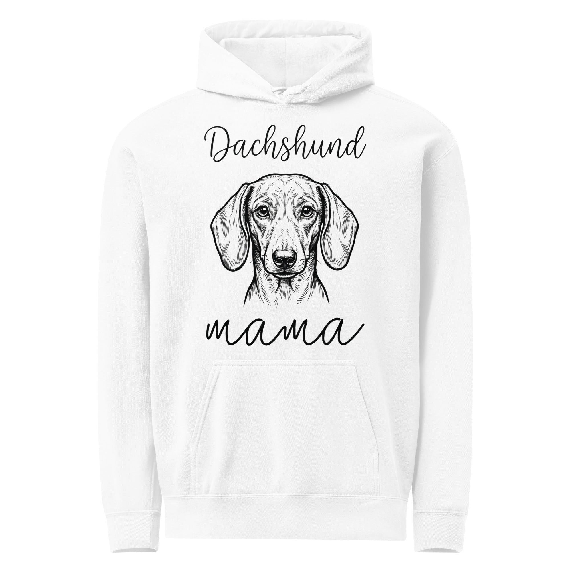 Dachshund Mama Mode Garment-dyed Hoodie . White
