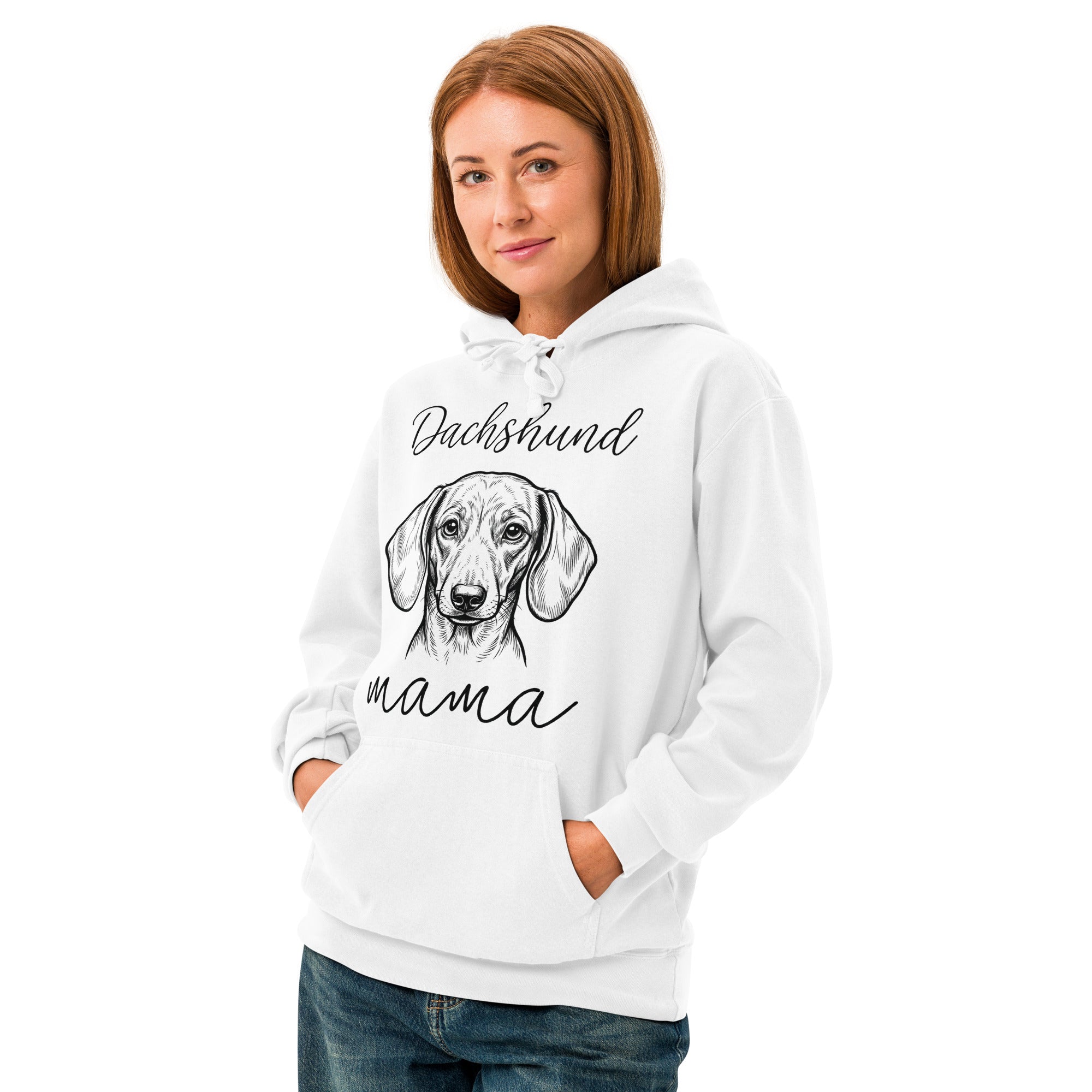 Dachshund Mama Mode Garment-dyed Hoodie .
