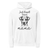 Jack Russell Terrier Mama Mode Garment-dyed Hoodie . White