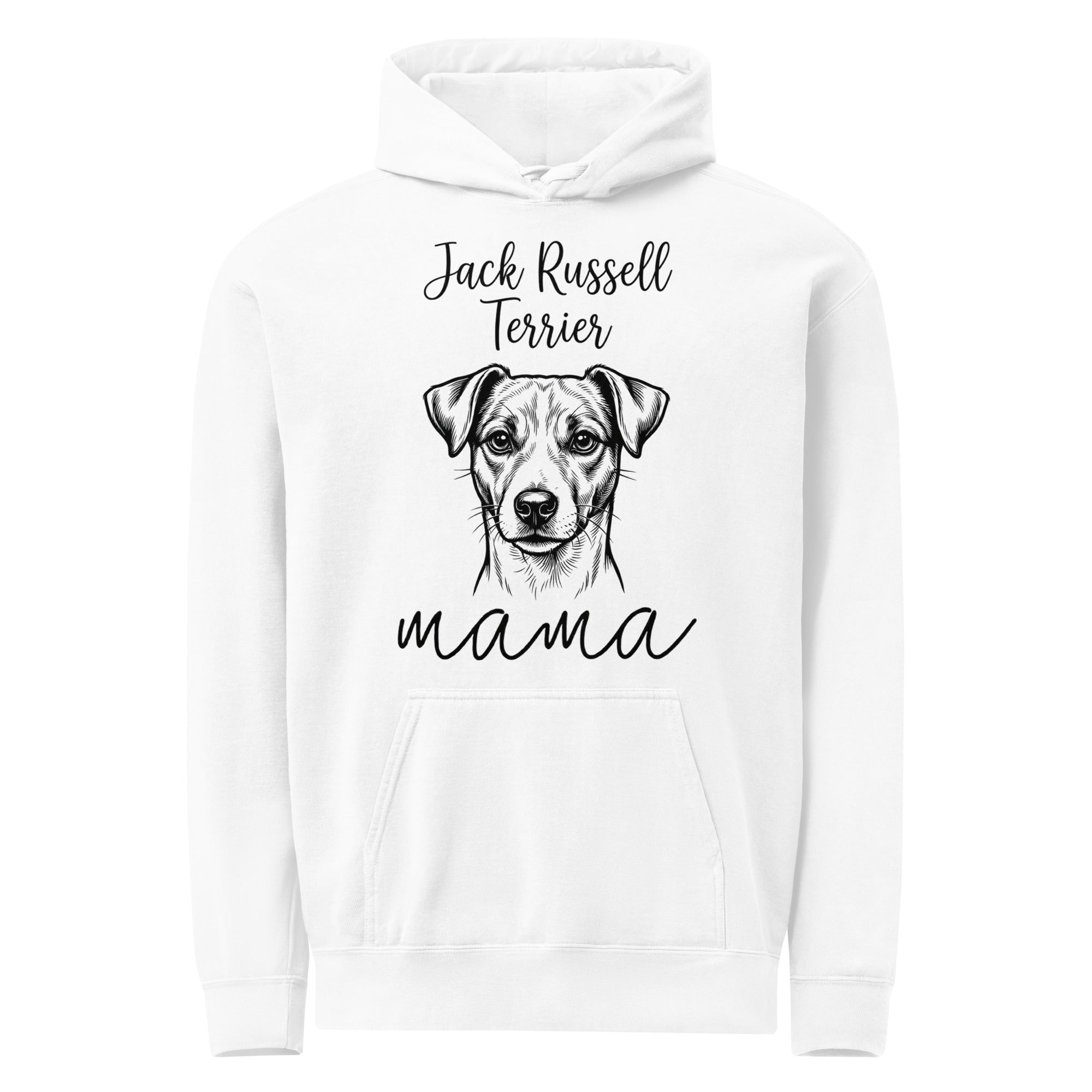 Jack Russell Terrier Mama Mode Garment-dyed Hoodie . White