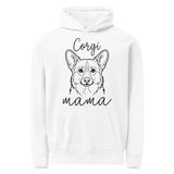 Corgi Mama Mode Garment-dyed Hoodie . White