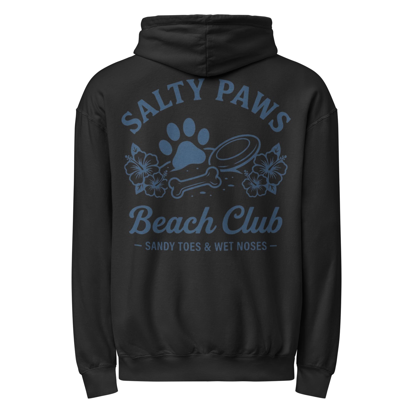 Salty Paws Beach Club Sandy Toes & Wet Noses Garment-dyed Lightweight Hoodie . Black