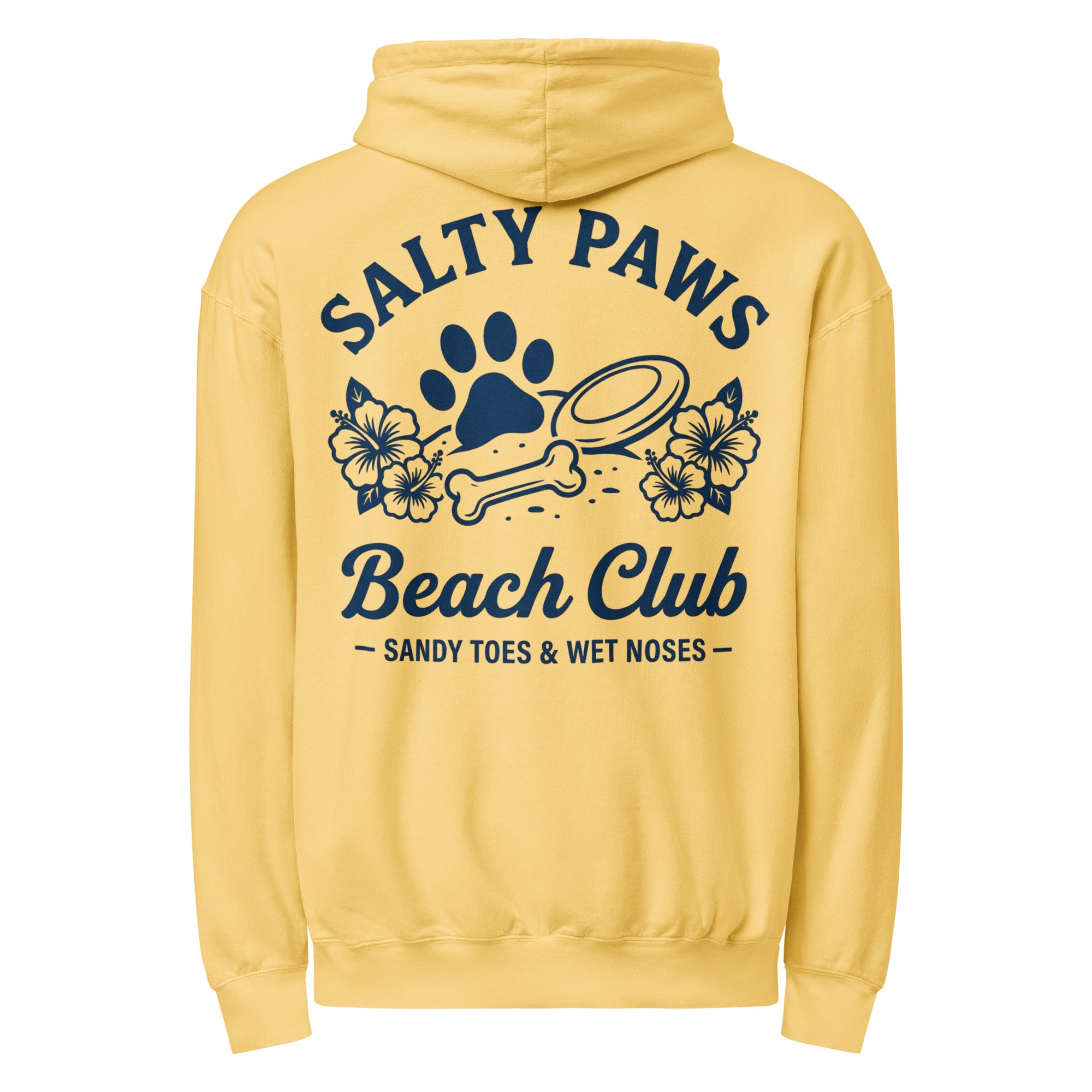 Salty Paws Beach Club Sandy Toes & Wet Noses Garment-dyed Lightweight Hoodie . Butter