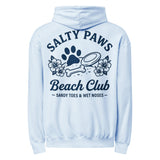 Salty Paws Beach Club Sandy Toes & Wet Noses Garment-dyed Lightweight Hoodie . Hydrangea
