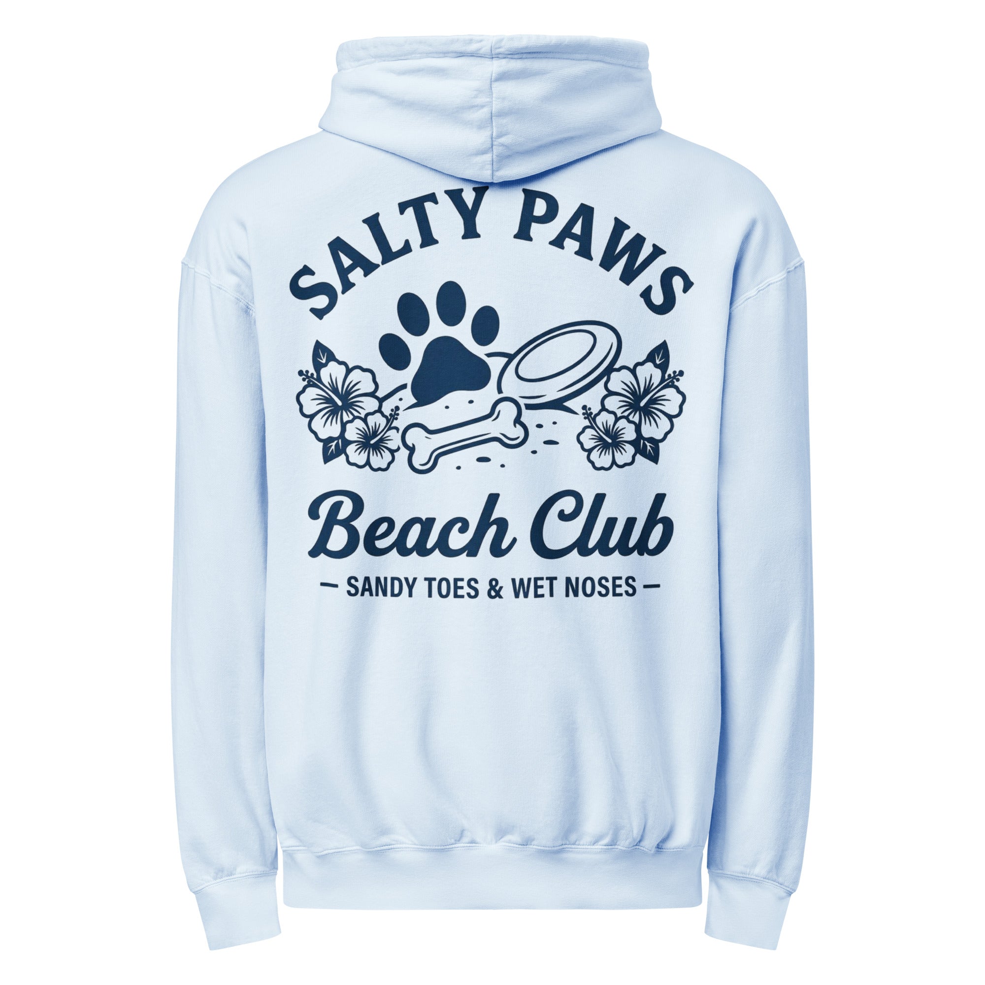 Salty Paws Beach Club Sandy Toes & Wet Noses Garment-dyed Lightweight Hoodie . Hydrangea