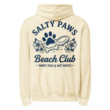 Salty Paws Beach Club Sandy Toes & Wet Noses Garment-dyed Lightweight Hoodie . Ivory