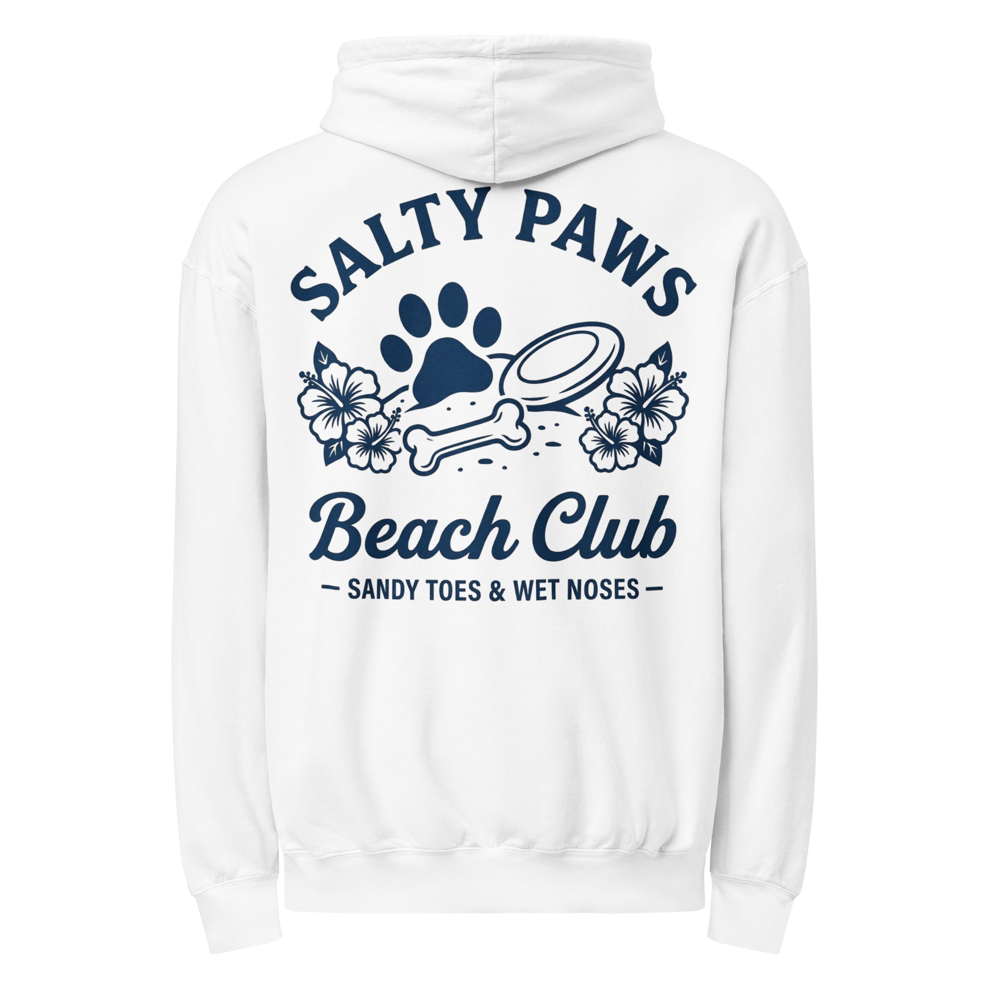 Salty Paws Beach Club Sandy Toes & Wet Noses Garment-dyed Lightweight Hoodie . White