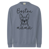 Boston Mama Mode Garment-Dyed Sweatshirt . Blue Jean