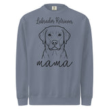 Labrador Retriever Mama Mode Unisex Garment-dyed Sweatshirt . Blue Jean
