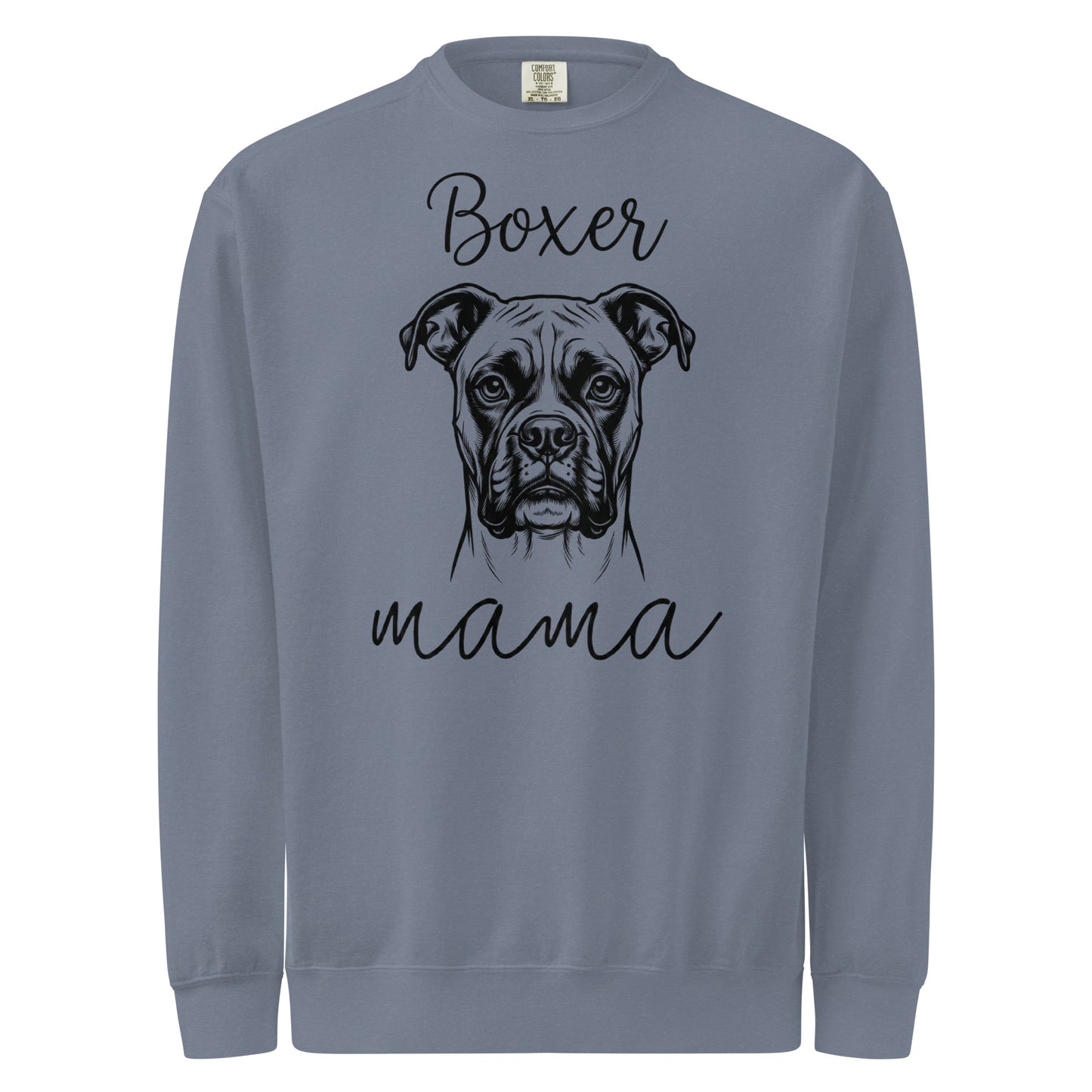 Boxer Mama Mode Garment-dyed Sweatshirt . Blue Jean