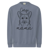 Corgi Mama Mode Garment-dyed Sweatshirt . Blue Jean