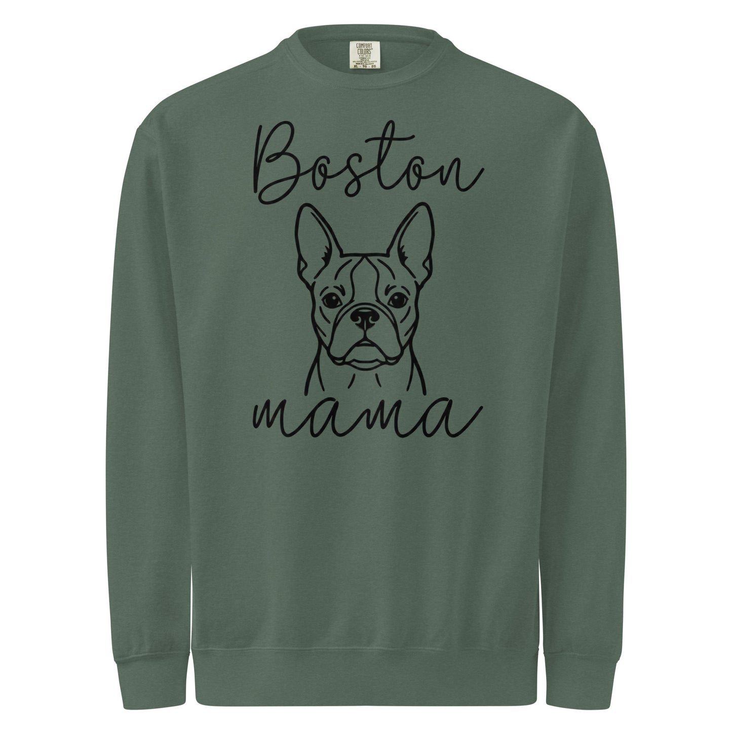 Boston Mama Mode Garment-Dyed Sweatshirt . Blue Spruce