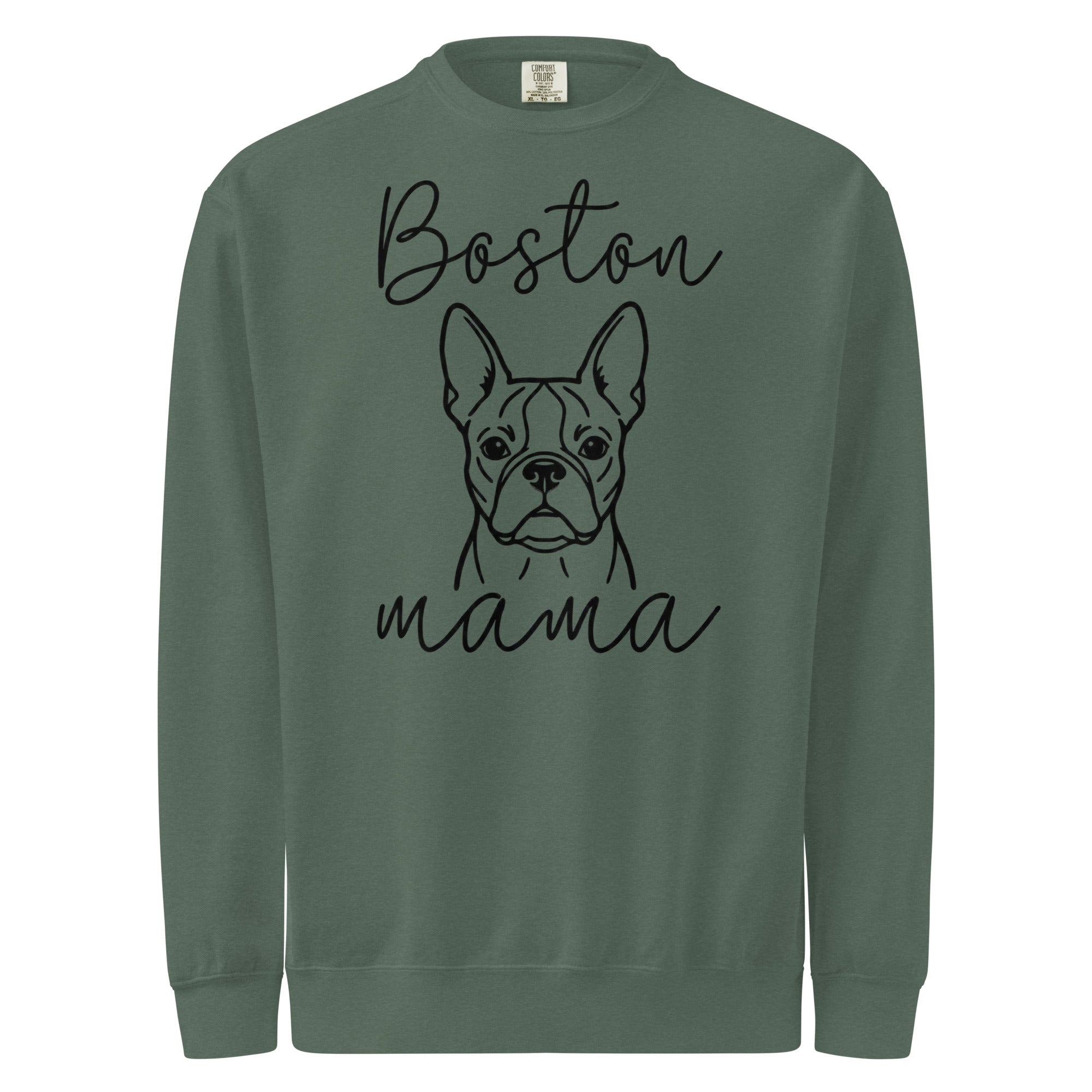 Boston Mama Mode Garment-Dyed Sweatshirt . Blue Spruce