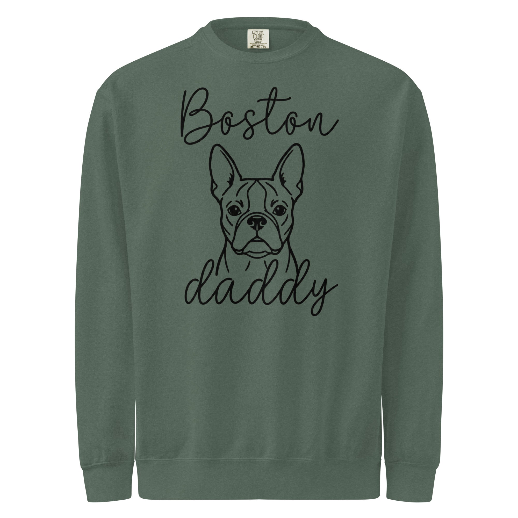 Boston Daddy Mode Garment-Dyed Sweatshirt . Blue Spruce