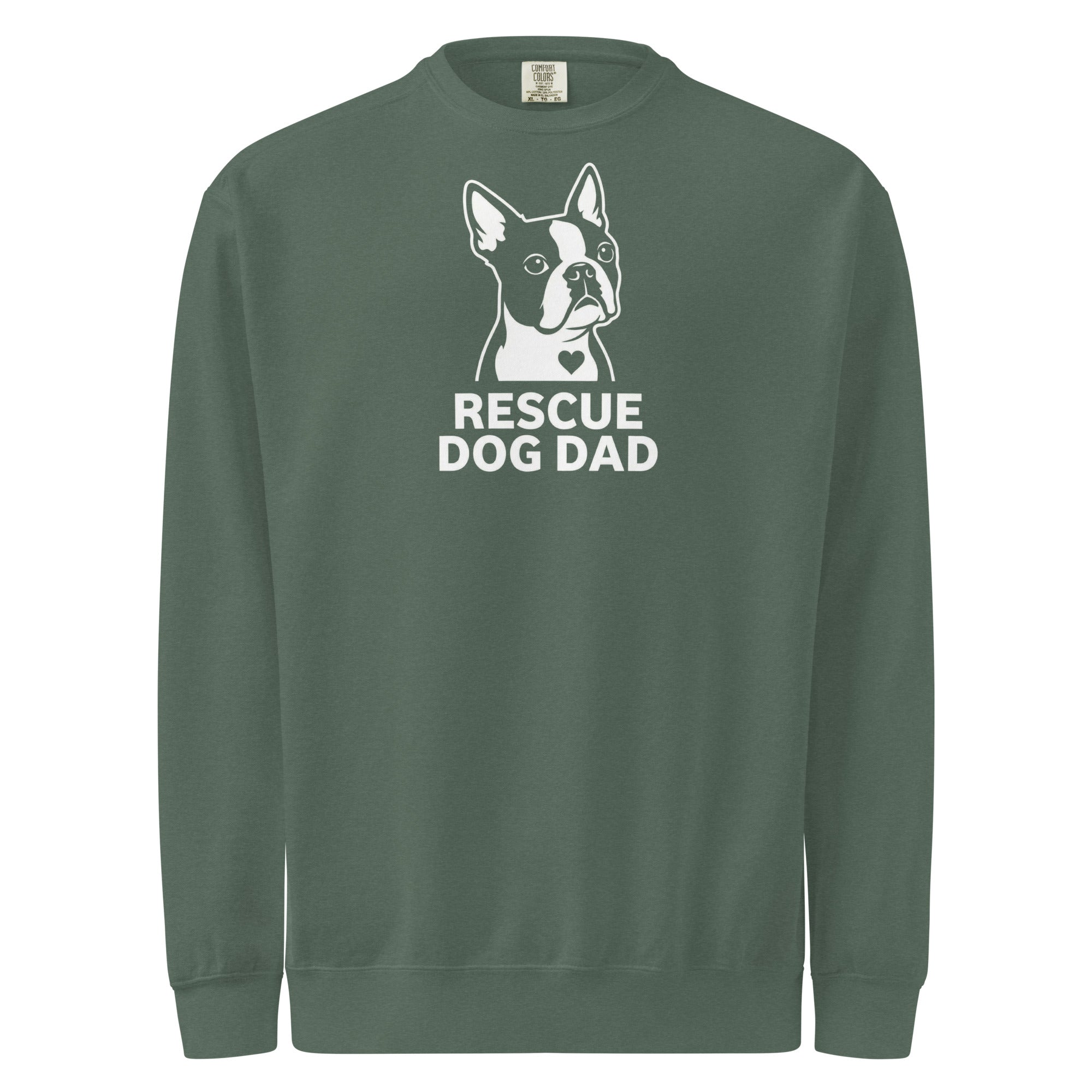 Rescue Dog Dad Garment-Dyed Sweatshirt . Blue Spruce