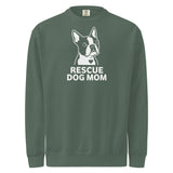 Rescue Dog Mom Garment-Dyed Sweatshirt . Blue Spruce