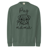 Pug Mama Mode Garment-dyed Sweatshirt . Blue Spruce