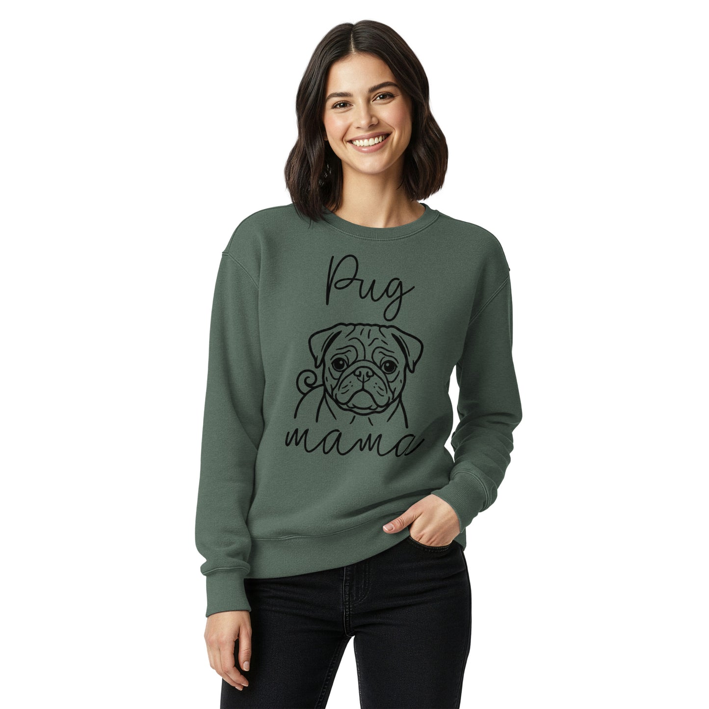 Pug Mama Mode Garment-dyed Sweatshirt .