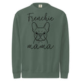 French Bulldog Frenchie Mama Mode Garment-dyed Sweatshirt . Blue Spruce