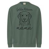 Golden Retriever Mama Mode Garment-dyed Sweatshirt . Blue Spruce
