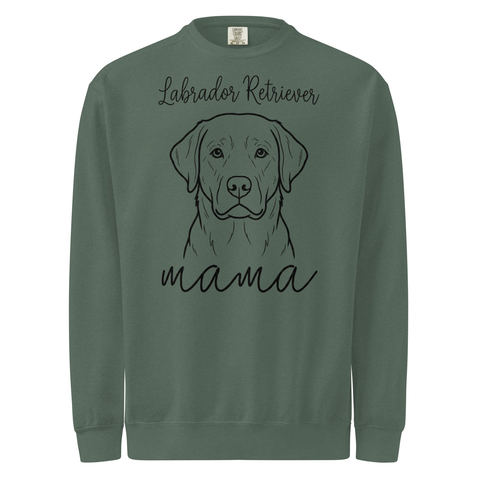 Labrador Retriever Mama Mode Unisex Garment-dyed Sweatshirt . Blue Spruce