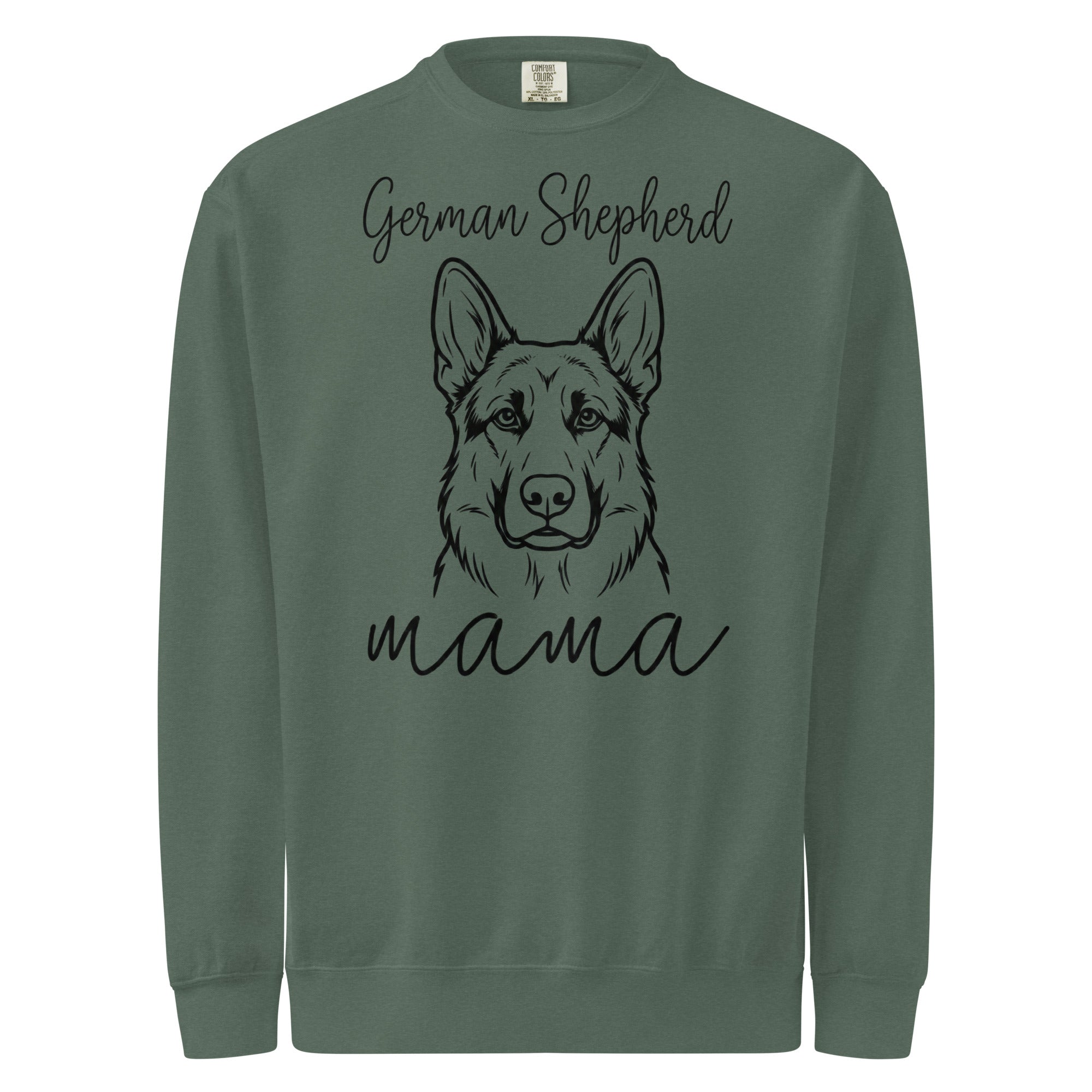 German Shepherd Mama Mode Garment-dyed Sweatshirt . Blue Spruce