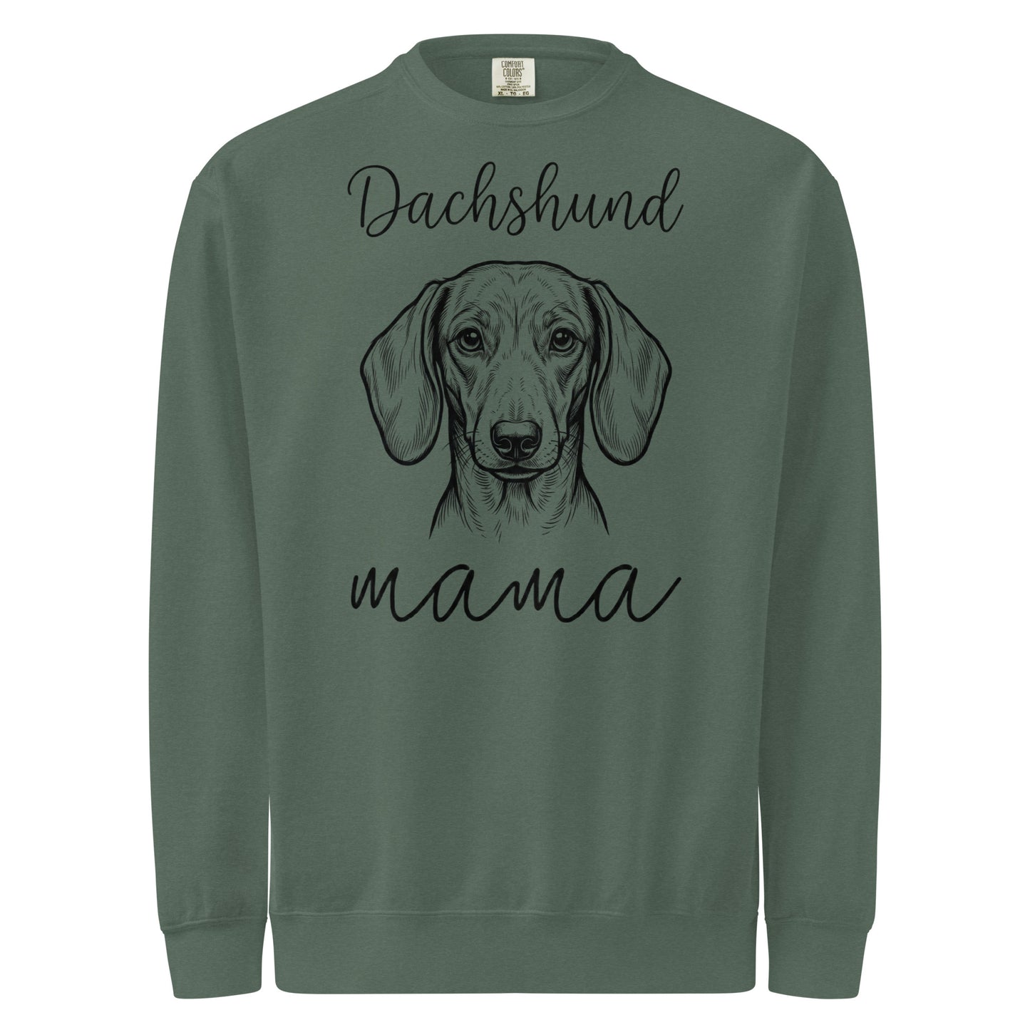 Dachshund Mama Mode Garment-dyed Sweatshirt . Blue Spruce