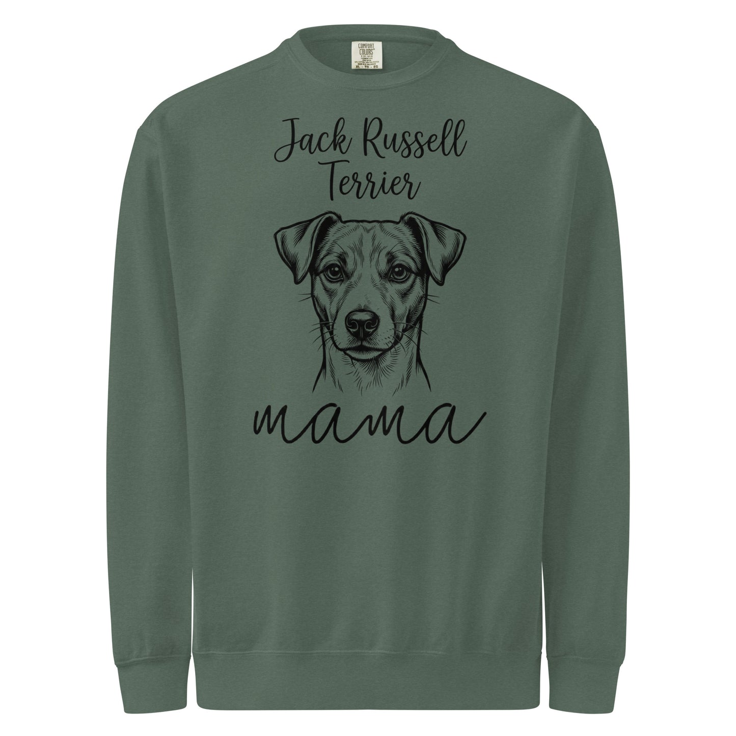 Jack Russell Terrier Mama Mode Garment-dyed Sweatshirt . Blue Spruce