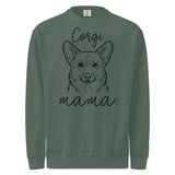 Corgi Mama Mode Garment-dyed Sweatshirt . Blue Spruce