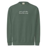 Just a Girl Who Loves Her Corgi Garment-dyed Sweatshirt . Blue Spruce