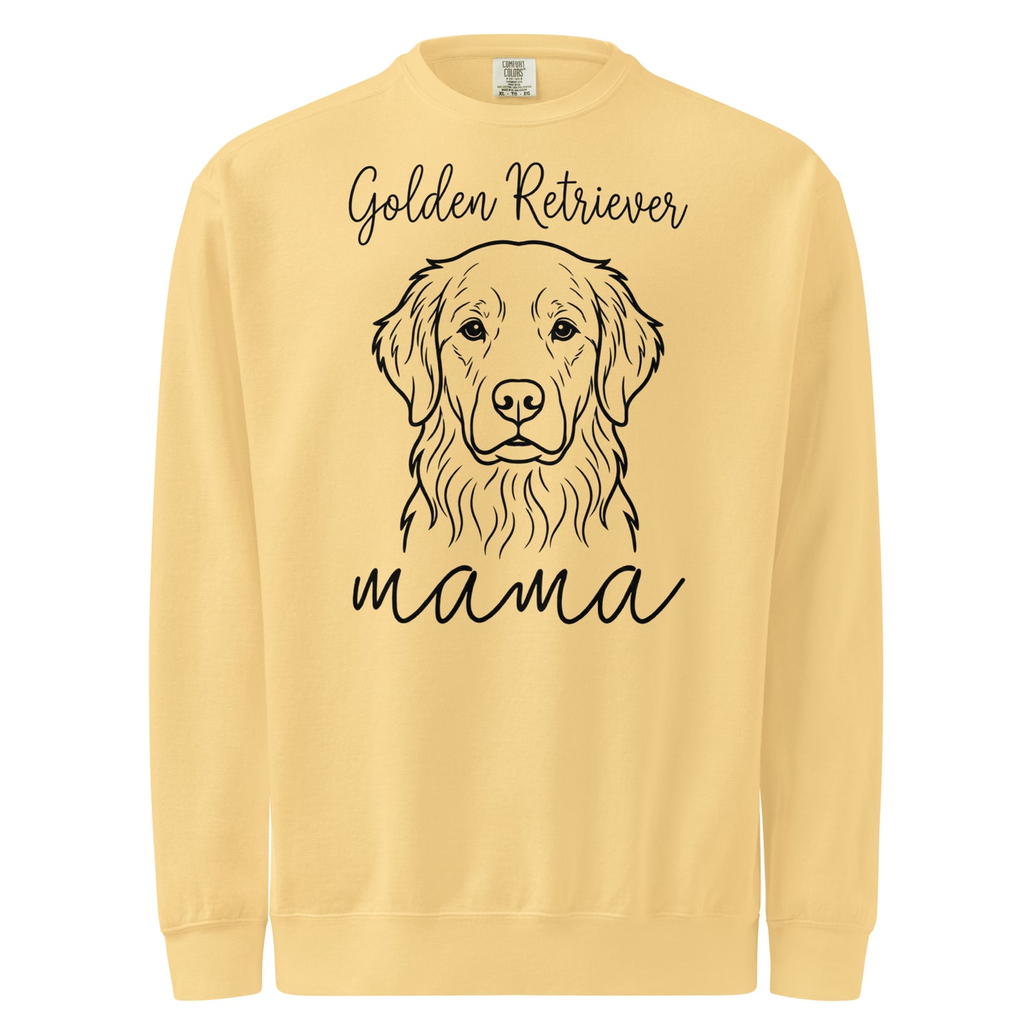 Golden Retriever Mama Mode Garment-dyed Sweatshirt . Butter