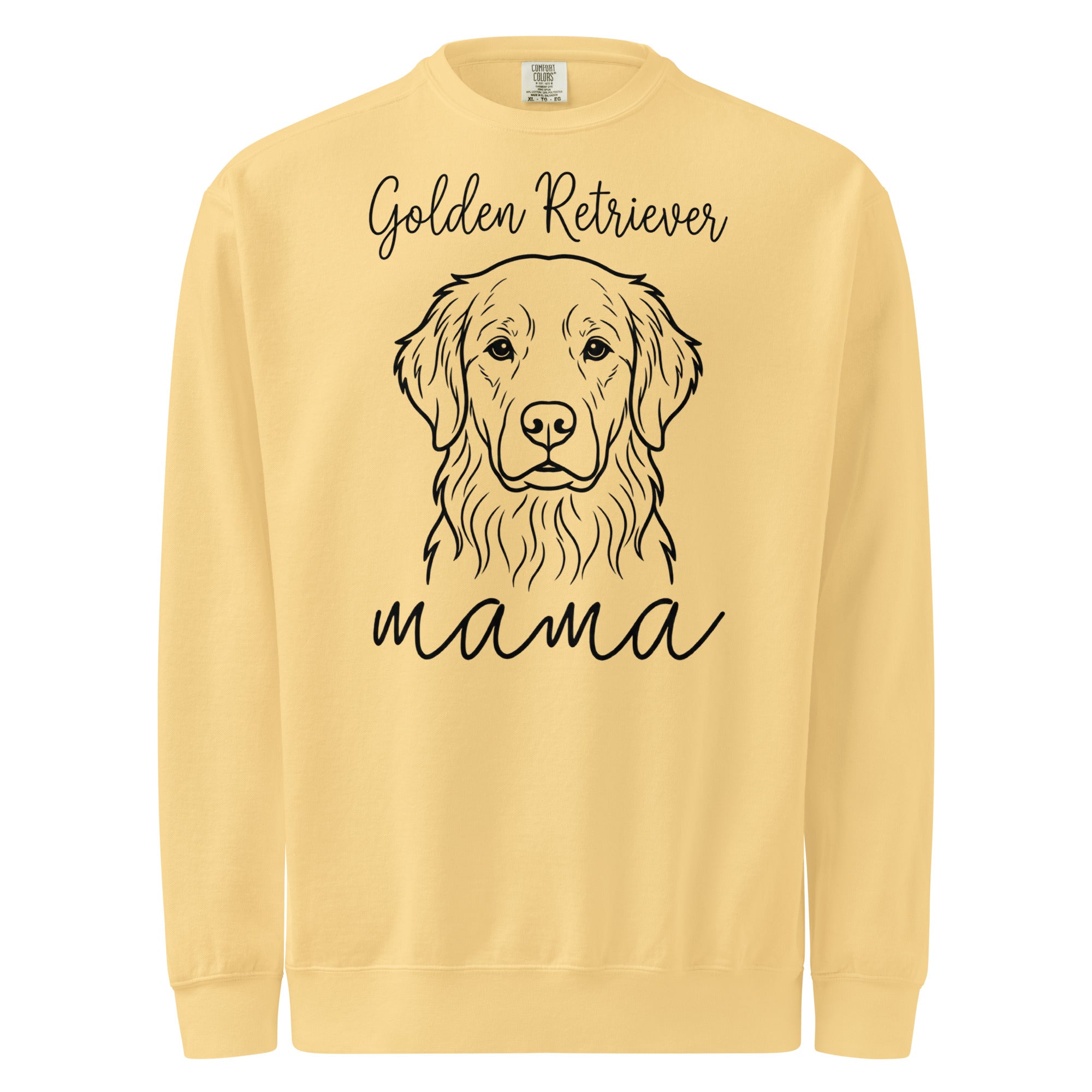 Golden Retriever Mama Mode Garment-dyed Sweatshirt . Butter
