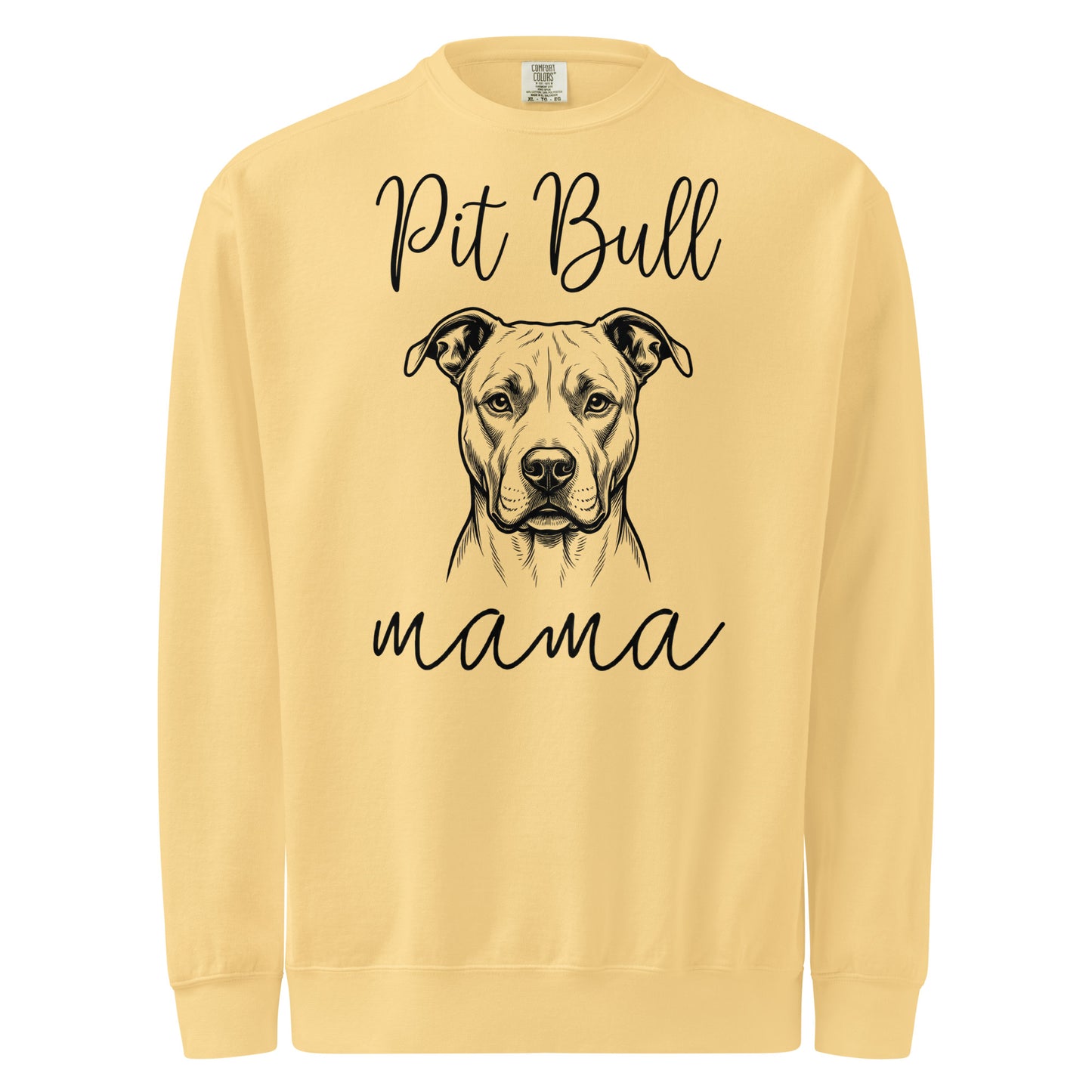 Pit Bull Mama Mode Garment-dyed Sweatshirt . Butter