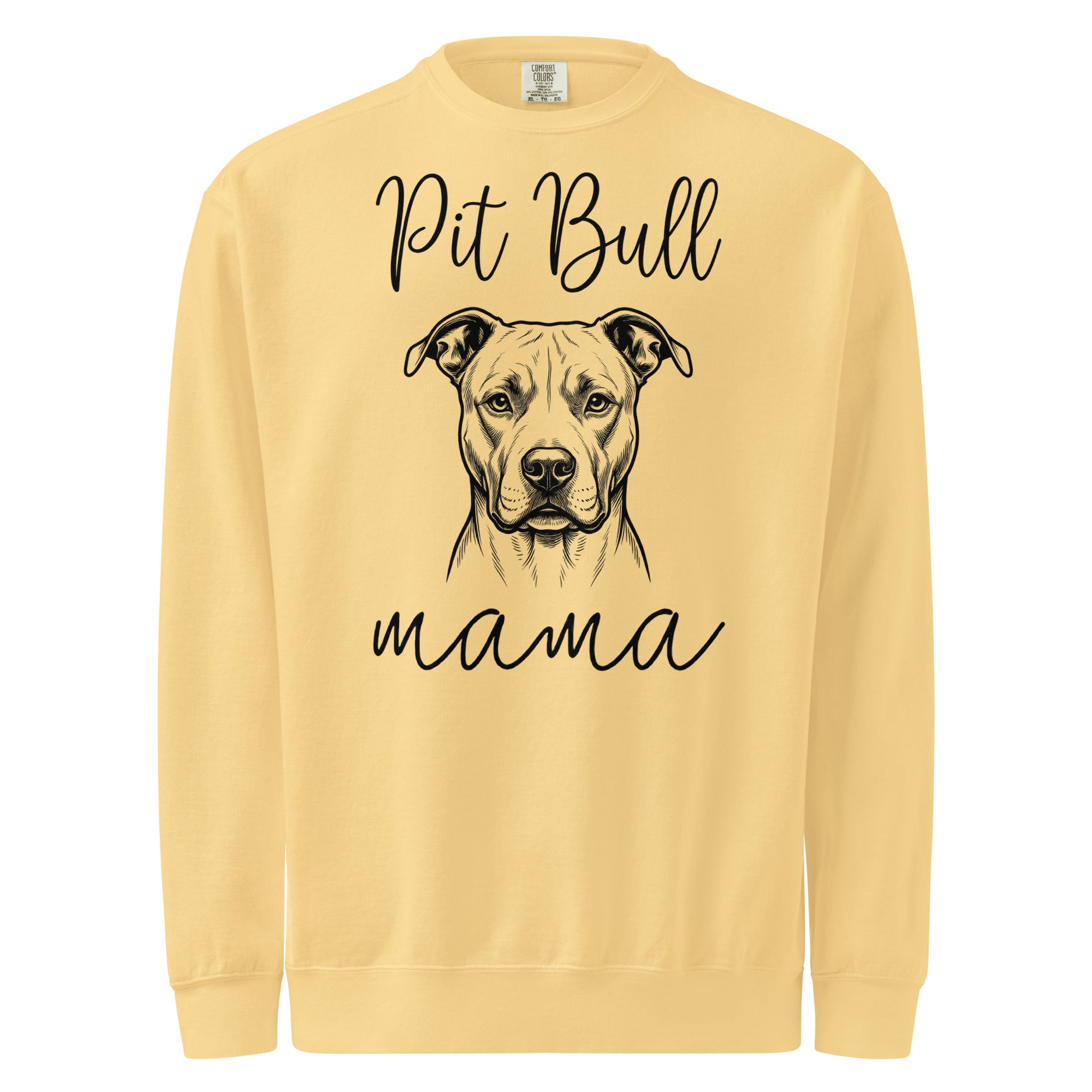 Pit Bull Mama Mode Garment-dyed Sweatshirt . Butter
