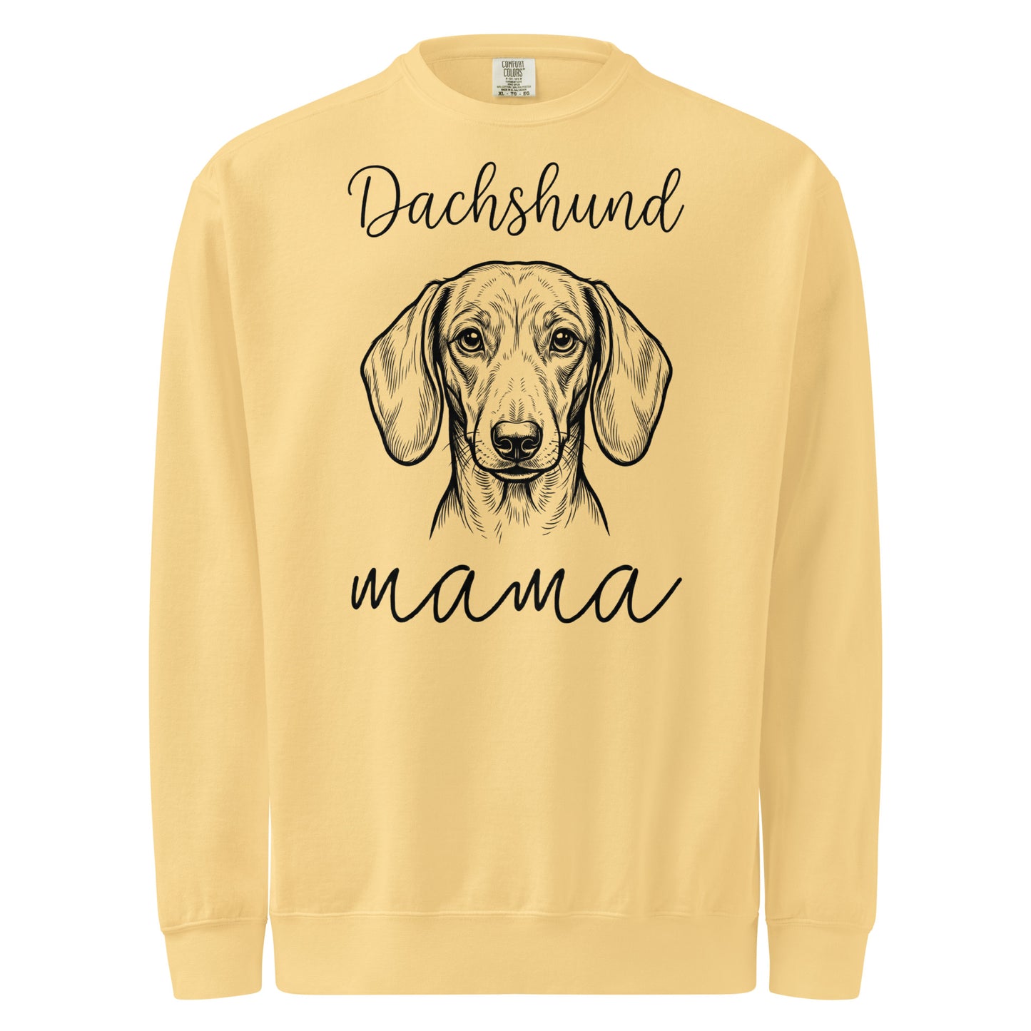 Dachshund Mama Mode Garment-dyed Sweatshirt . Butter