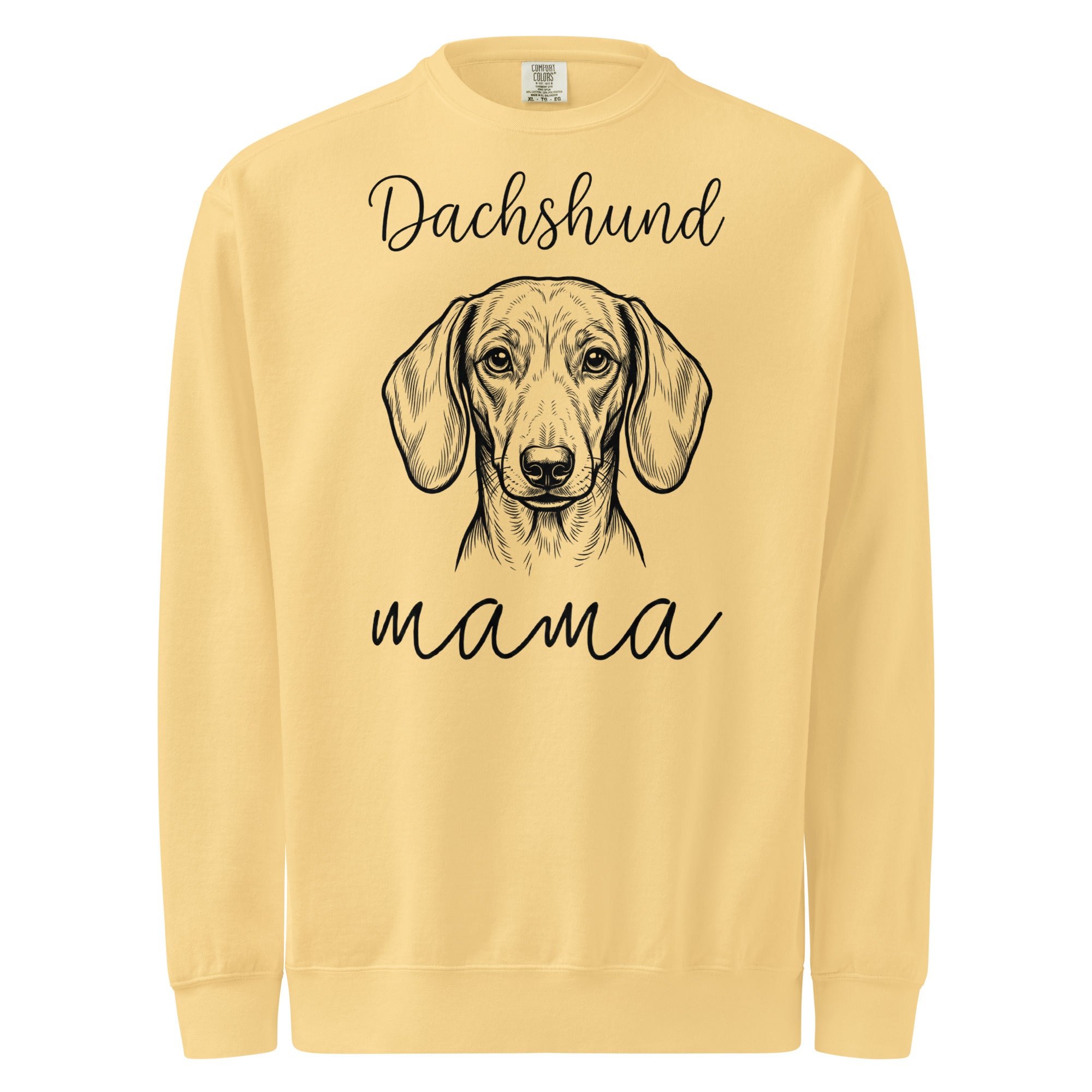 Dachshund Mama Mode Garment-dyed Sweatshirt . Butter