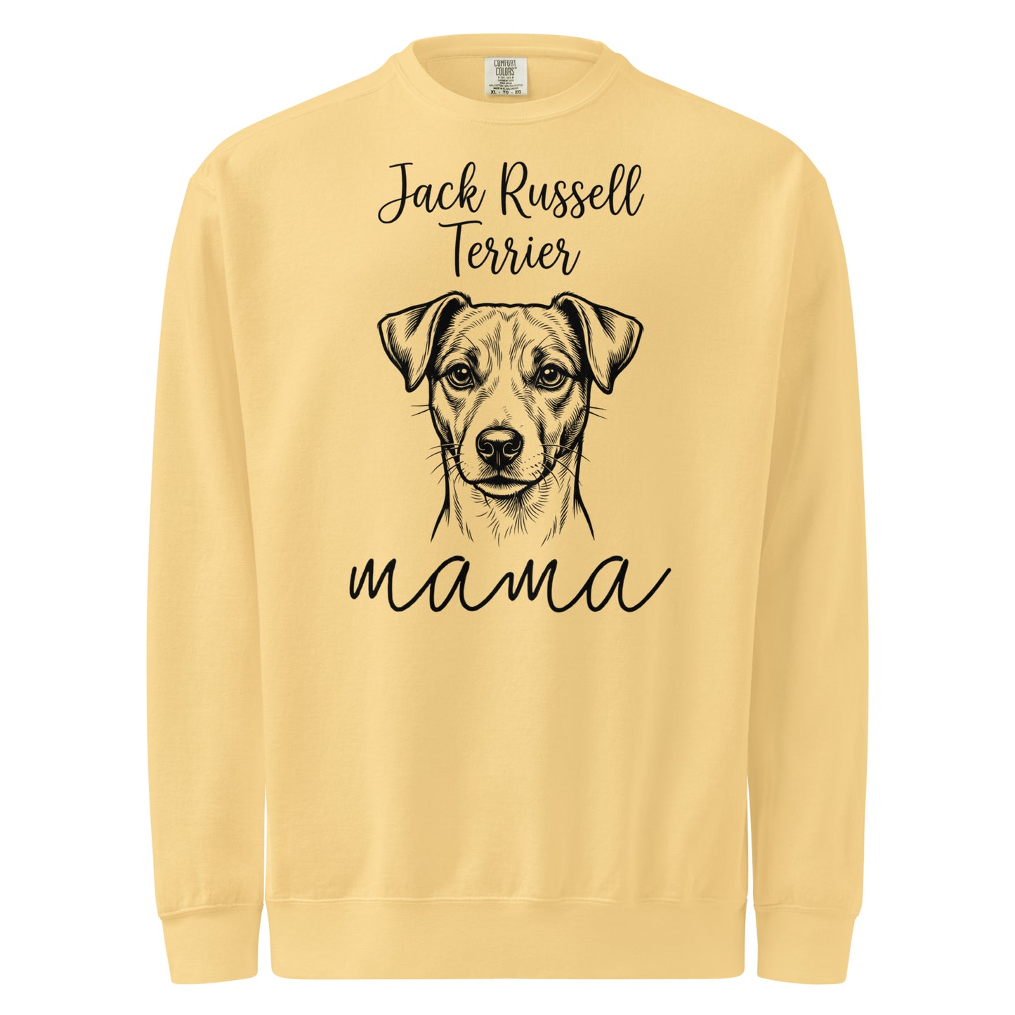 Jack Russell Terrier Mama Mode Garment-dyed Sweatshirt . Butter