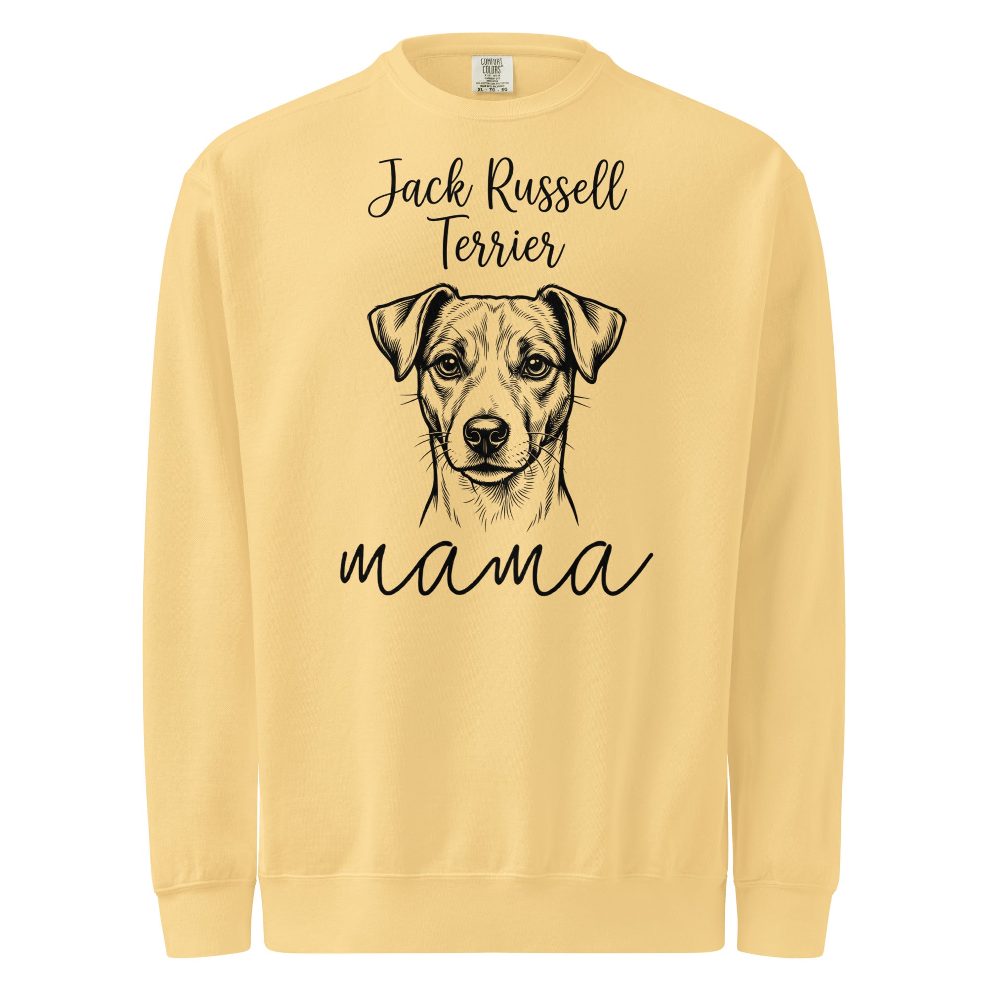Jack Russell Terrier Mama Mode Garment-dyed Sweatshirt . Butter
