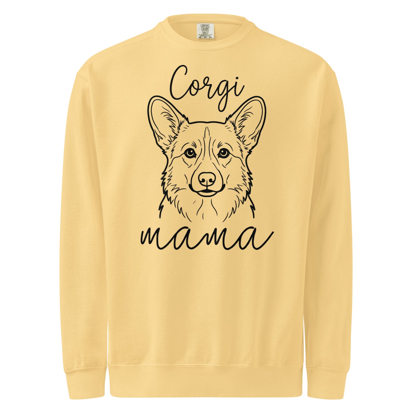 Corgi Mama Mode Garment-dyed Sweatshirt . Butter