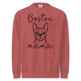 Boston Mama Mode Garment-Dyed Sweatshirt . Crimson