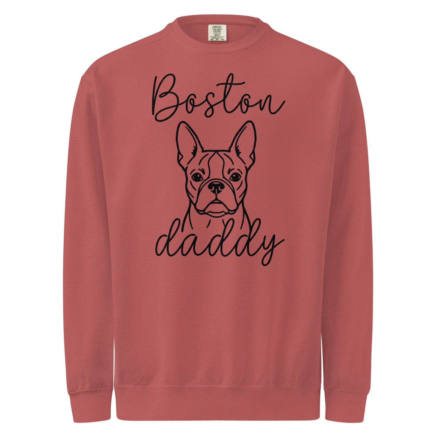 Boston Daddy Mode Garment-Dyed Sweatshirt . Crimson