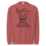 Boston Daddy Mode Garment-Dyed Sweatshirt . Crimson