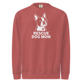 Rescue Dog Mom Garment-Dyed Sweatshirt . Crimson