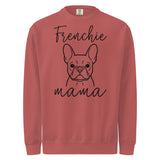 French Bulldog Frenchie Mama Mode Garment-dyed Sweatshirt . Crimson