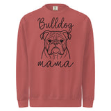 English Bulldog Mama Mode Garment-dyed Sweatshirt . Crimson