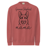 German Shepherd Mama Mode Garment-dyed Sweatshirt . Crimson