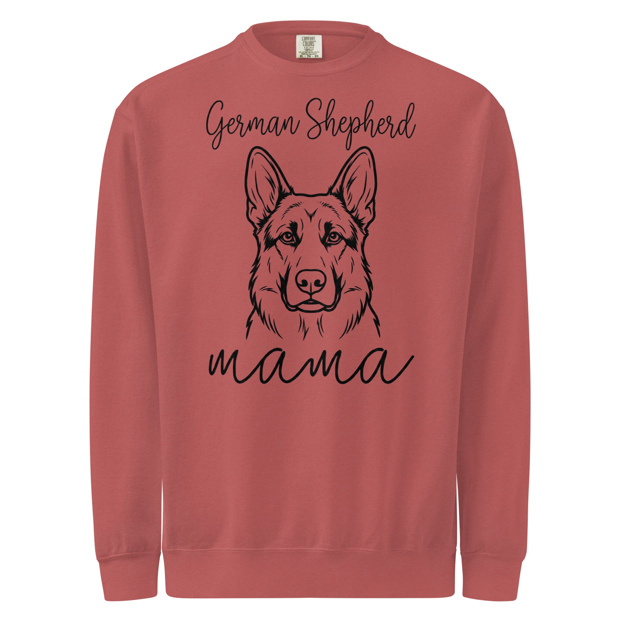 German Shepherd Mama Mode Garment-dyed Sweatshirt . Crimson