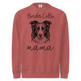 Border Collie Mama Mode Garment-dyed Sweatshirt . Crimson